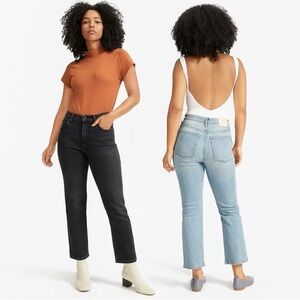 Everlane Women's Boot Cut Jeans - Black and Light Blue
